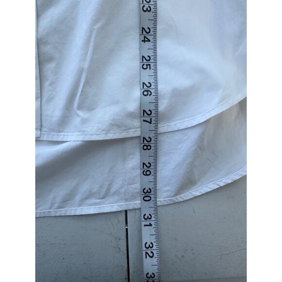 COS Women Button Up Shirt Size 10 Classic Minimalist White Timeless Macrame Work - Picture 14 of 16